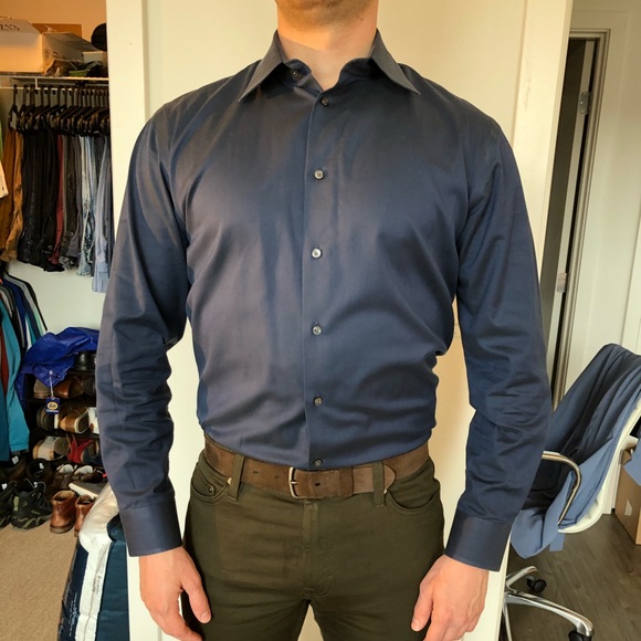 C2 by Calibrate Other - Calibrate slim fit stretch dress shirt in navy